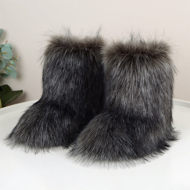 Dames Winter Fuzzy Laarzen - Pluche Voering Instapontwerp