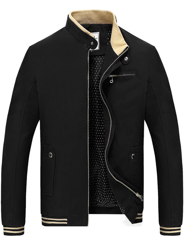 Casual Gestreepte Zip-Up Jas voor Alledaags Gebruik