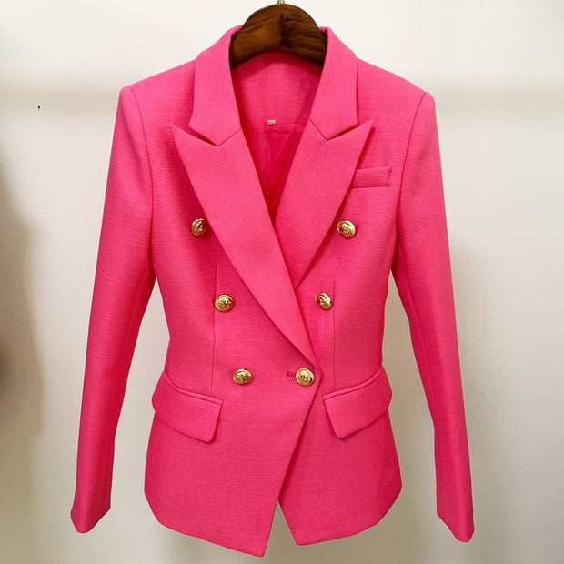 Nieuwe Dames Dubbelgeknoopte Blazer - Slim Fit Mode