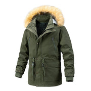 Heren Winter Hooded Katoenen Jas - Slim Fit Camouflage